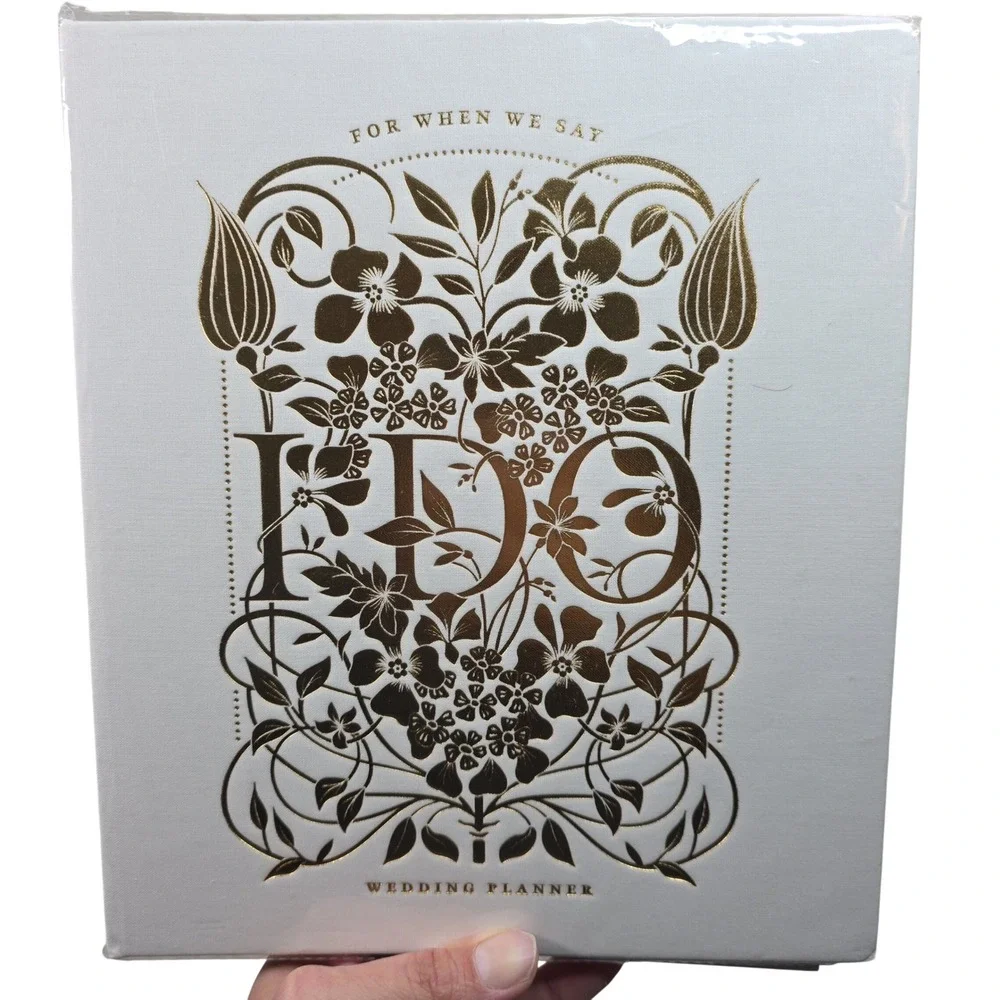 Wedding Planner White Gold Foil For When We Say I Do Organizer NEW Altar'd State